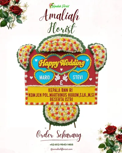 Karangan Papan Bunga Pernikahan di Abuan